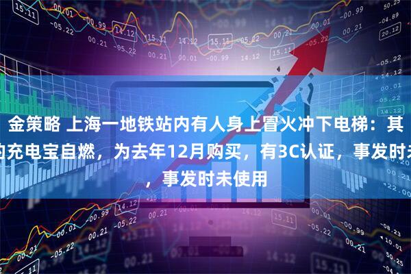 金策略 上海一地铁站内有人身上冒火冲下电梯：其携带的充电宝自燃，为去年12月购买，有3C认证，事发时未使用